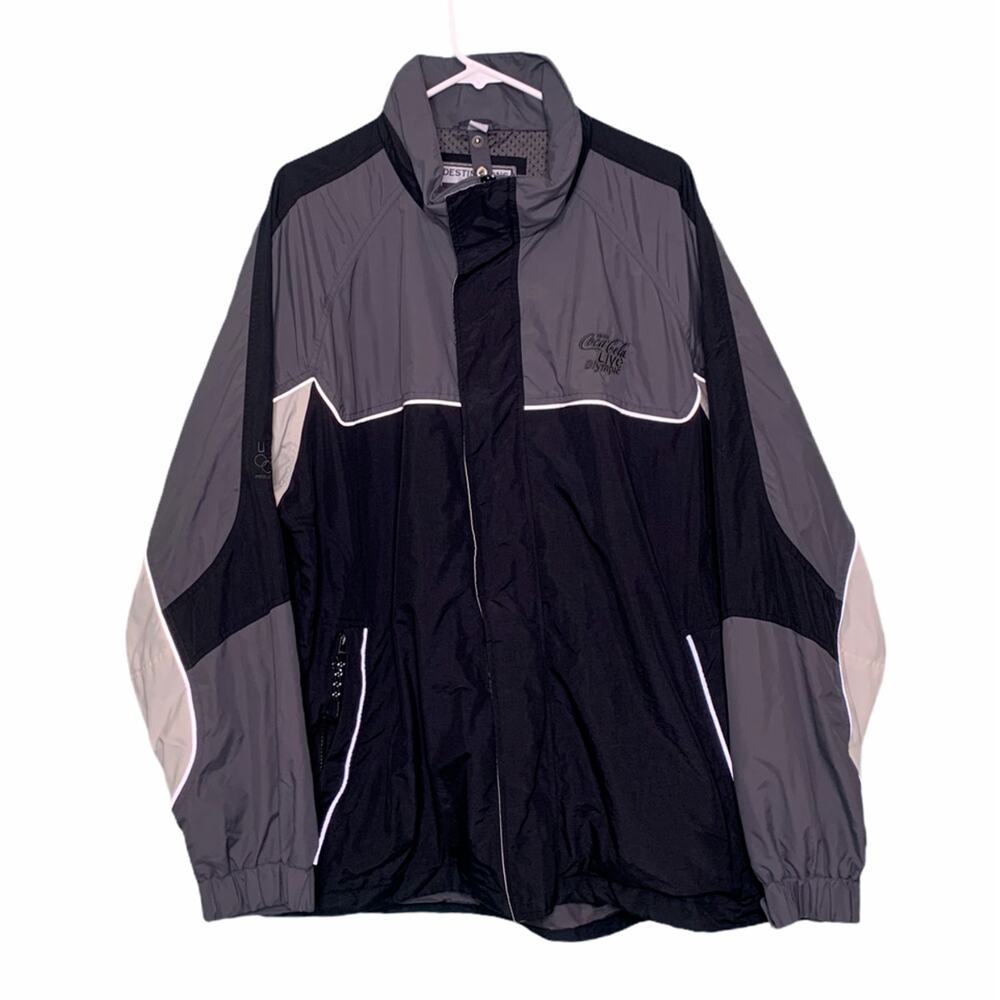 Coca Cola Olympics Men's Gray Black Jacket Size XL